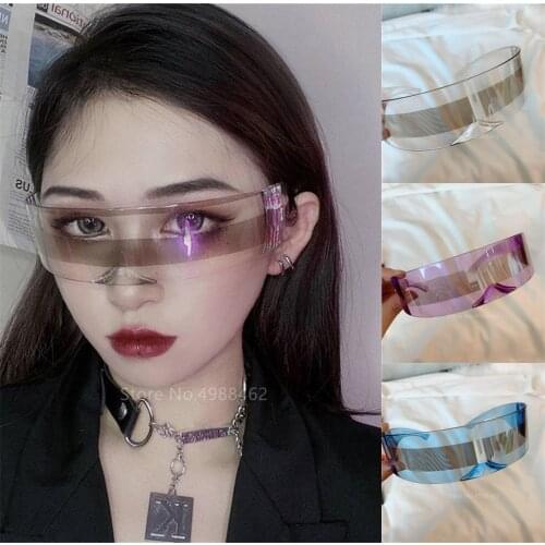 Halloween Cosplay Costume Women Men Unisex Anime Gothic Future Technology Gothic Steampunk One-piece Eyes Cool Sunglasses Black