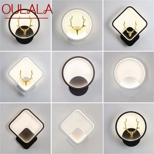 OULALA Nordic Creative Wall Sconces Lamp Contemporary Deer Head Light Fixtures for Home Indoor Bed Room