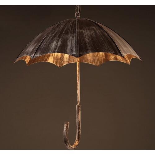 Retro creative umbrella wind industrial loft do the old wrought iron cafe bar restaurant pendant lights personality Art
