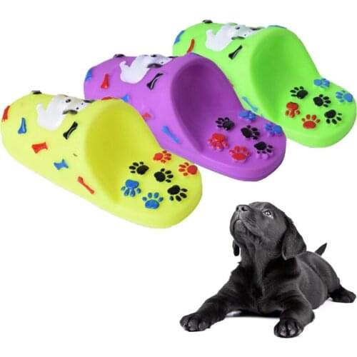 Legendog 1pc Pet Chew Toy Slipper Realistic Bite Proof Cat Tooth Cleaning Toy Cat Puppy Squeaky Toy Accessories Random Color