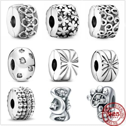 Hot Sale 100% Real 925 Sterling Silver Charm Tree Flower Paw Fit Original Pandora Bracelet Making Fashion DIY Jewelry For Women
