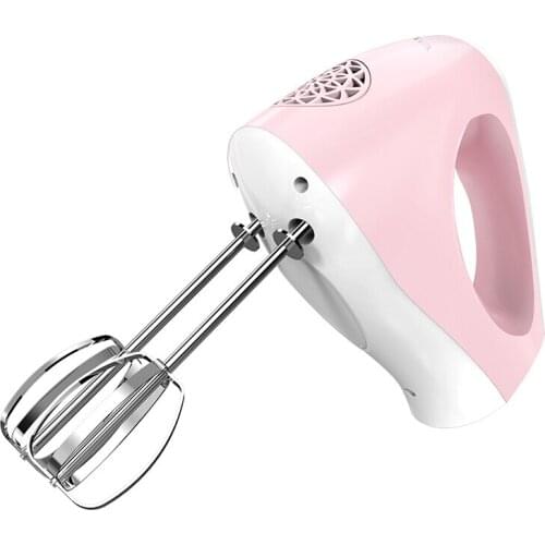 Cute Design Pink Powerful Electric Egg Blender Automatic Stainless Steel Stirrer Milk Flour Whisk Mixing Equipment Cooking Tool