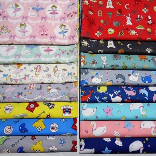 Cartoon Cotton Upholstery Fabric Printed Cotton Twill Cloth For DIY Sewing Quilt Scrapbooking Tissue Needlework Material