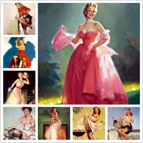 5d Diy "elegant Sexy Woman" Diamond Painting Picture Full Circle Diamond Embroidery Mosaic Embroidery Kit Home Decoration