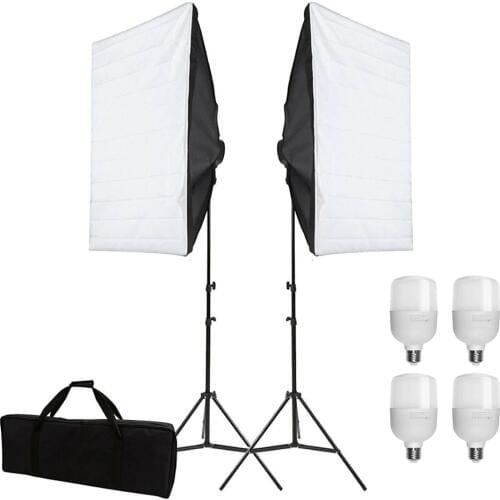 ZUOCHEN 4x25W LED Continuous Lighting Kit 20"x28"/50x70cm Softbox Soft Box Photo Studio Set Light for Video Photo Shooting