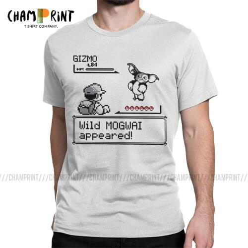 Novelty Wild Mogwai Appeared T-Shirt Men Gremlins T Shirt Gizmo Monster Gremlin 80s Horror Christmas Movie Tees Plus Size