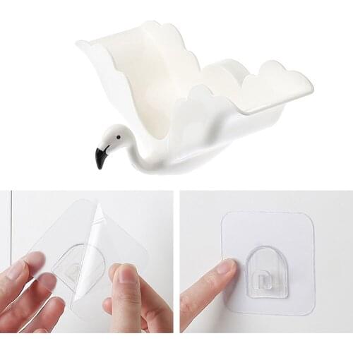 Original Soap Tray Flamingo Soap Dish Wall-mounted Soap Storage Holder Bathroom Suction Cup Drain Soap Rack
