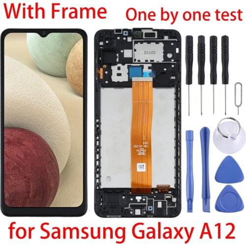 Original For Galaxy A12 LCD Screen and Digitizer Full Assembly with Frame for Samsung Galaxy A12 SM-A125F