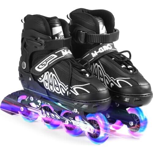 Adjustable Inline Skates with Illuminating Wheels Comfortable Roller Skates Outdoor Skates Shoes For Kids Women Men