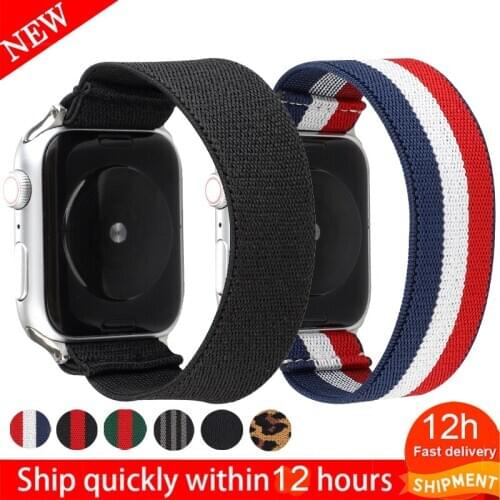 New elastic Replacement strap for Apple Watch Series 5 4 3 2 bands Bracelet for iWatch 38mm 40mm 42mm 44mm Watchband Accessories