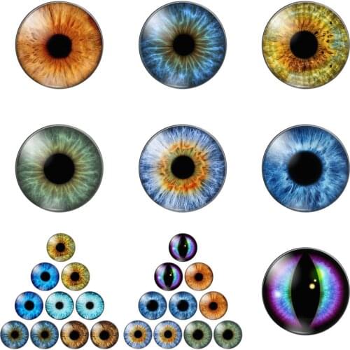 10pcs 5pairs Dragon Eyes Cat Doll Toys Eyes Hot Sale 8/10/12/14/16/18/20mm Handmade Photo Glass Cabochons Diy Making Accessories