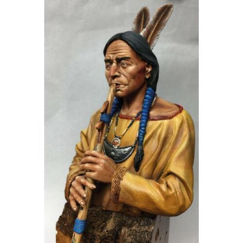 Unassambled 1/10 ancient officer man with Flute bust Resin figure miniature model kits Unpainted