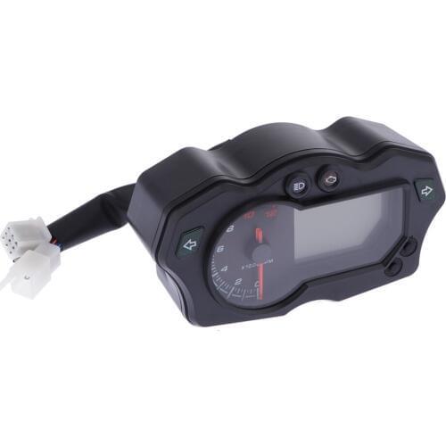 Universal Motorcycle Digital LCD Speedometer Odometer Tachometer 12000rpm