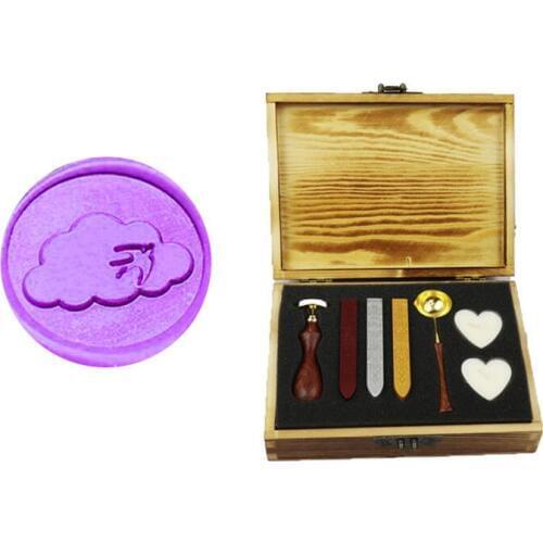 Vintage Cloud with Bird Custom Picture Logo Wedding Invitation Wax Seal Sealing Stamp Rosewood Handle Set Kit