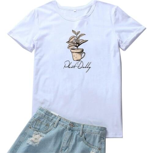 Plant Daddy Tee Shirt Femme Funny Plant Pattern Women Tshirts Fashion Aesthetic Printing T Shirts for Women Harajuku Clothes