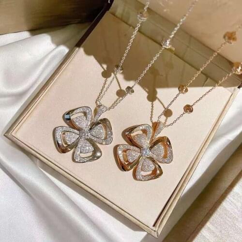 Hot C Brand Pure 925 Sterling Silver Jewelry For Women Sakura Diamond Flower Rose Camellia Luxury Top Quality Brand 2021