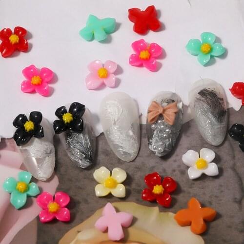 10pc Nail Art Resin Flower High Quality3D Fashion 8 Color Four Petal Flower DIY Nail Art Decoration Acrylic Accessories Tool Hot