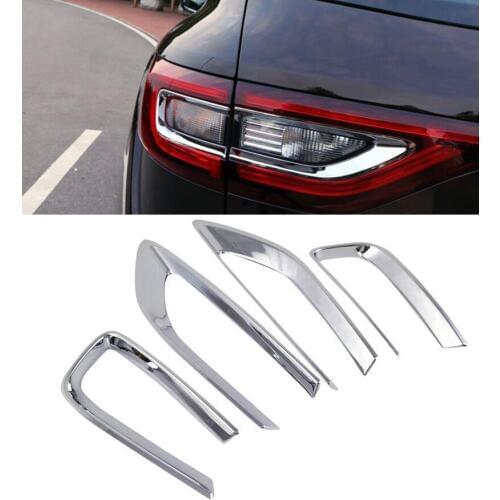 4pc ABS Chrome Rear Tail Fog Light Lamp Bezel Cover Trim For Renault Koleos 2017
