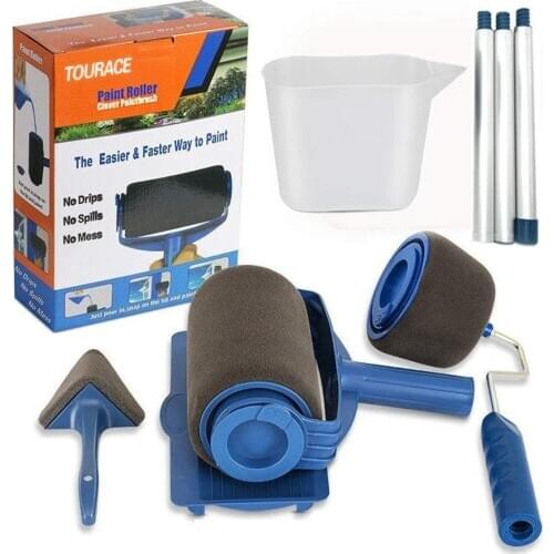 8pcs Wall Decorate Painting Roller Brush Set Paint Runner Pro Brush Kit Multifunctional House Paint Rollers Runner Pro Tools Set