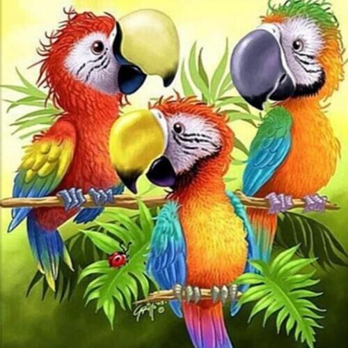 5D Diy Diamond Painting Cross Stitch Parrot Diamond Embroidery Full Square Round Rhinestone Mosaic Art New Year ChristmasZP-2297