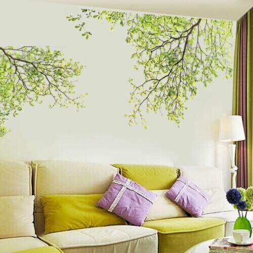90cm*60cm Green Tree Branch Wall Sticker Vinyl Art Home Wall Decor Poster vinilos paredes Living Room Wall Decoration