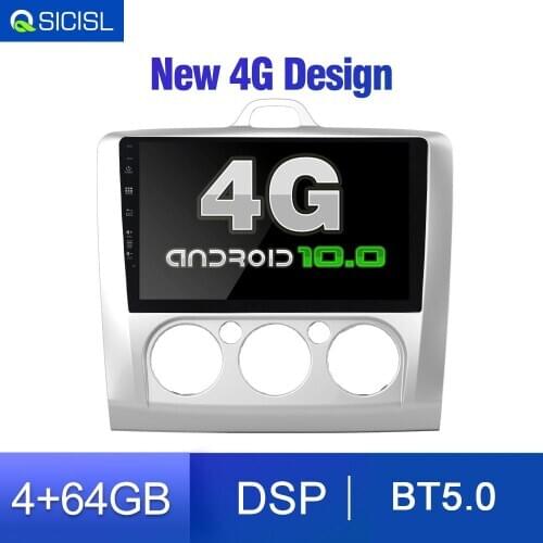 64GB 4G SIM Android 10 Car Radio Multimedia for ford focus EXI MT 2 3 Mk2 2004 2005 2006 2007 2008 2009 2010 2011 GPS Navi DVD