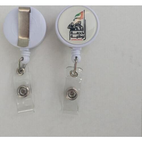 Free shipping 1000pcs/lot customized logo badge reel; promotional retractable plastic badge holder; belt clip BR18