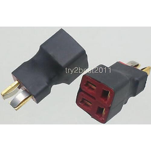 No Wires: T-Plug (Deans Style) Parallel Battery Connector Adapter 1M2F