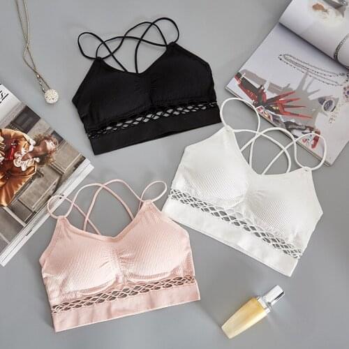 White Black Elastic Hollow Gather Bra Push-Up Bra Bra Summer Anti-Failure Korean All-Match Bra Tube Top Sexy No Steel Ring Bra