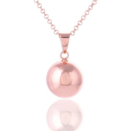 Harmony Ball Necklace Brilliant Pregnancy Vintage Chime Bola Pendant 40" Long Chain Necklace for Mother Bady Jewelry C1FE