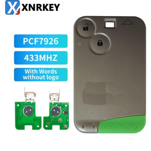 Big discount 2 Button 433MHZ pcf7926 chip remote card for Renault Laguna with green blade (1piece)