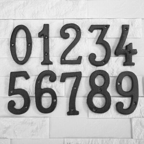 Metal Digital Numbers Cast Iron House Sign Plaque Door Plate DIY 0-9 Hotel Home Cafe Wall Decor Creative Address Door Numbers