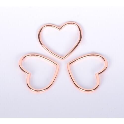5x New Color Metal Heart Ring For Leather Choker Collar Necklace, Heart Buckle For Leather Collar