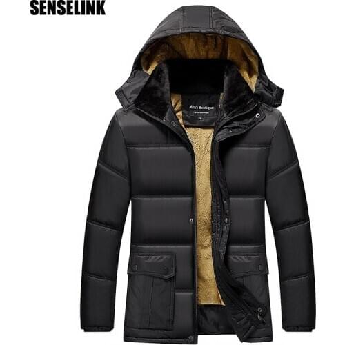 2020 Zipper Mens Black Cotton Winter Jacket Parka Coat Hooded Warm Clothing Fashion Casual Large Mens Jackets Clothing 5xl