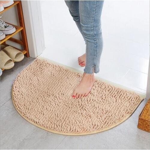 40X60cm Soft Carpet Slip-resistant Bathing Room Rug Floor Door Mat Dirt Barrier Semi Circle Floor Door Cushion Mat Rug