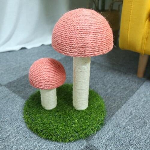 New scratch-resistant sisal simulation mushroom cat scratch board vertical cat toy hemp rope cat climbing frame pet vent toy