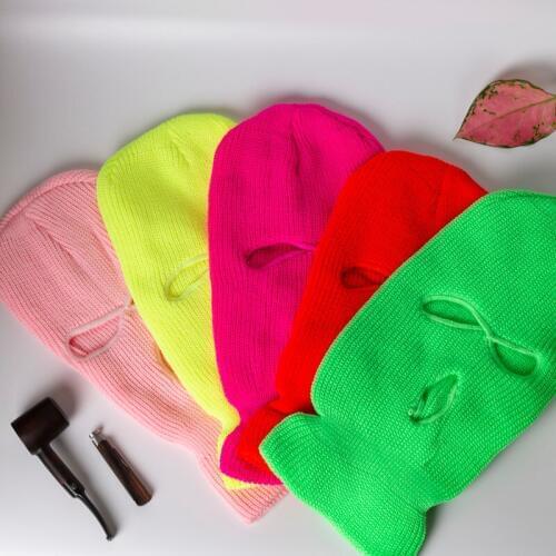 Novel beanies Three-hole wool windproof outdoor sports red winter Sunscreen warm ski snowboard windproof Balaclava hat beanies