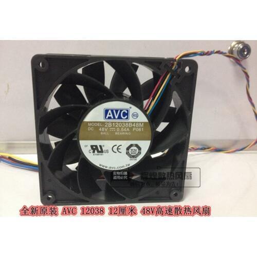 NEW AVC 12038 48V 0.54A 2B12038B48M 12CM 48V cooling fan