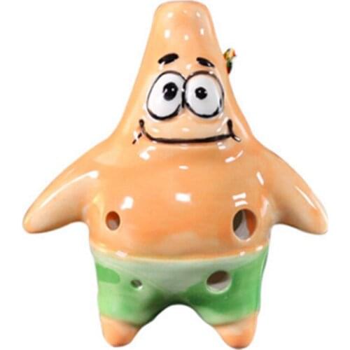 Orff Instruments Ocarina 6 Holes Patrick Star Cartoon Shape Beginner Children Gift