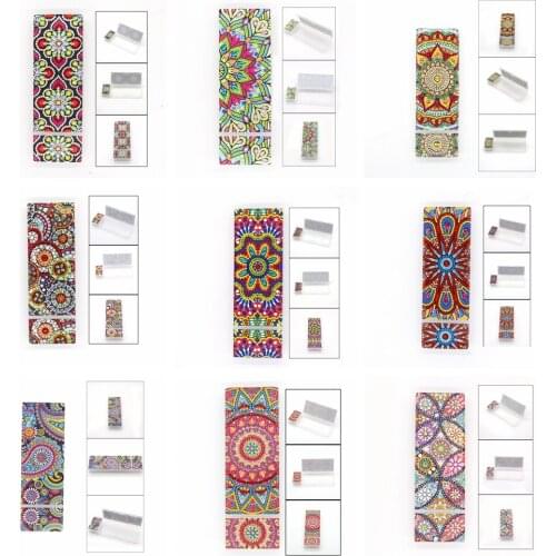 Special Shaped Diamond Painting DIY Stationery Pencil Box color Mandala pattern Diamond Embroidery Rhinestone Storage Case Gift