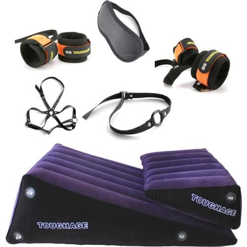 Sex Pillow Wedge Triangle Pillow Sex Furniture Almofada Bandage Slave Bdsm Restraint Erotic Inflatable Adult Sex Toy For Couples