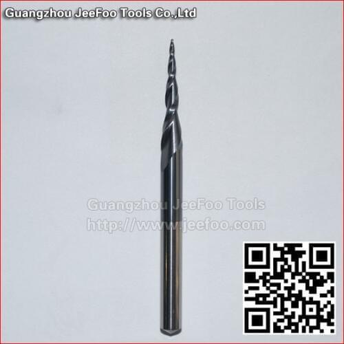 R0.5*30H*6D*75L*2F Customized HRC55 Cone Ball Nose Cutters,Tungsten Steel Carbide Router Bits, End Mill Tools, ALTiN,on Reliefs