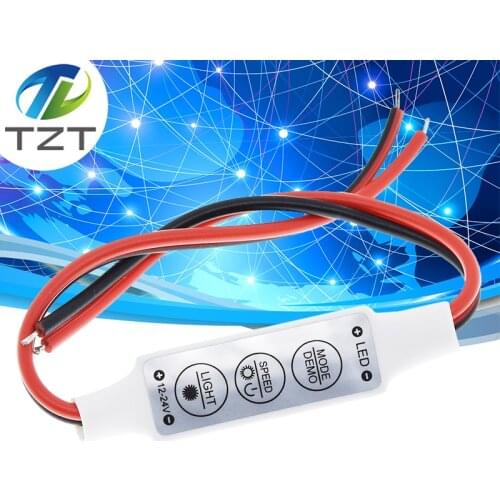 Dimmer LED Strip RGB Controller DC 12V 24V Mini Dimmer LED Single Color Controller for 5050 3528 5730 LED Strip Light