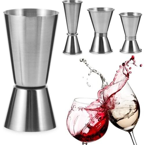 Stainless Steel Cocktail Shaker Measure Cup Dual Shot Drink Spirit Measure Jigger Kitchen Bar Tools