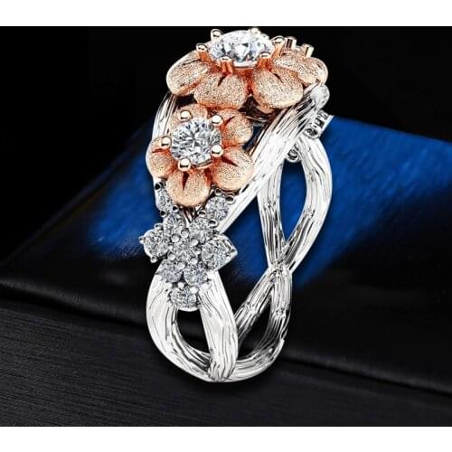HUAMI Wedding Engagement Ring Luxury Crystal Ring for Women AAA White Cubic Zirconia Ring 2021 Trend Female Fashion Jewelry Box
