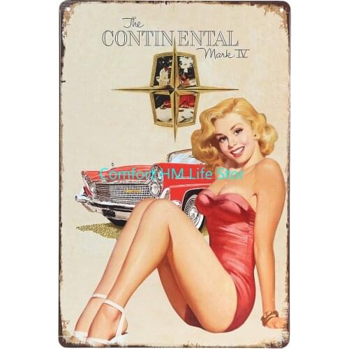 Retro Girl License Plates Pin Up Poster Vintage Decor Marilyn Movies Character Poster Retro sign Man Cave Sweet Wall Decoration
