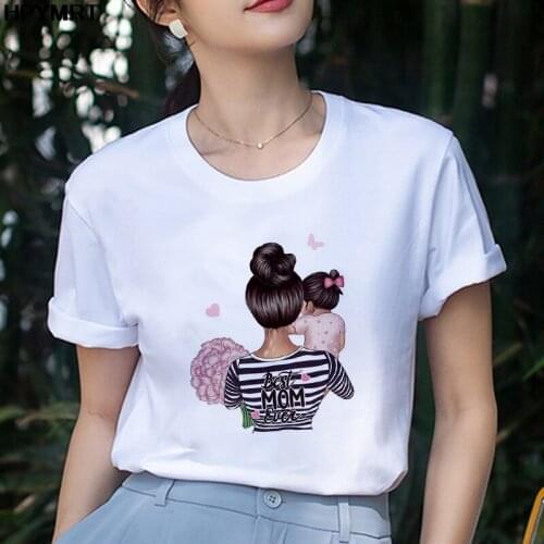 Best Mom T Shirt Women 2021 New Summer Mothers Love Printed White T-shirt Harajuku Mama O-neck Tshirt Tops Tee Shirt Femme