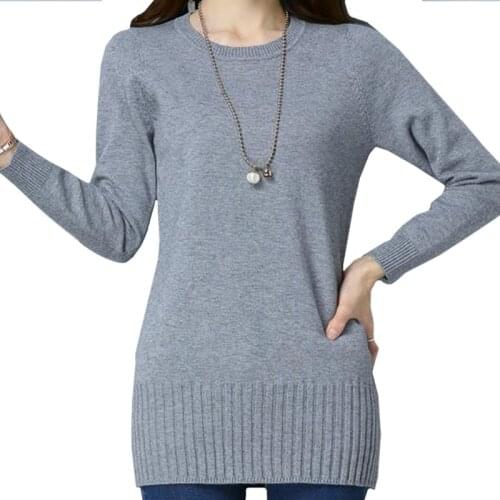 ZuoLunOuBa Commute Winter Plus Velvet Harajuku Long Solid Jumper Women Sweater Long Sleeve Slim Knit Bottoming Shirt Pullover