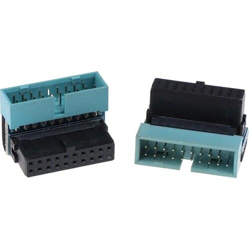 1PC USB 3.0 20pin Male To Female Extension Adapter Up Down Angled 90 Degree for Motherboard Mainboard