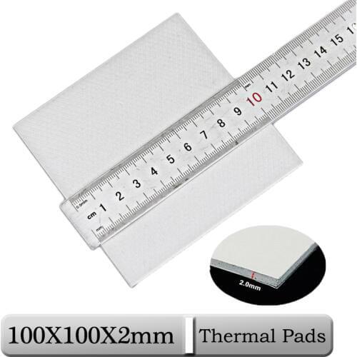 1 Pcs Gdstime 100mm x 100mm x 2mm 0.2cm 100x100x2mm Thickness White Thermal Pad CPU Heatsink Pad Conductive Silicone Thermal